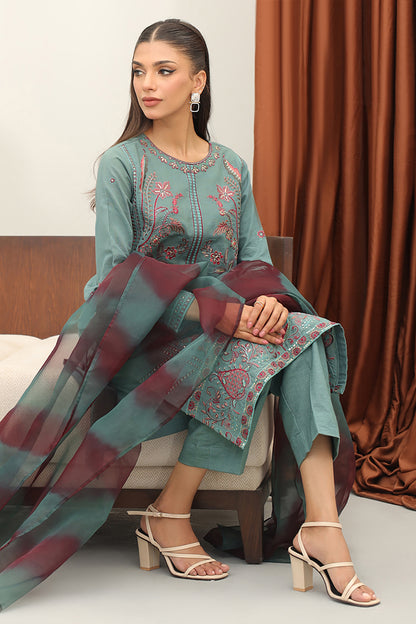 Embroidered Kurta Dupatta Trouser - 3287