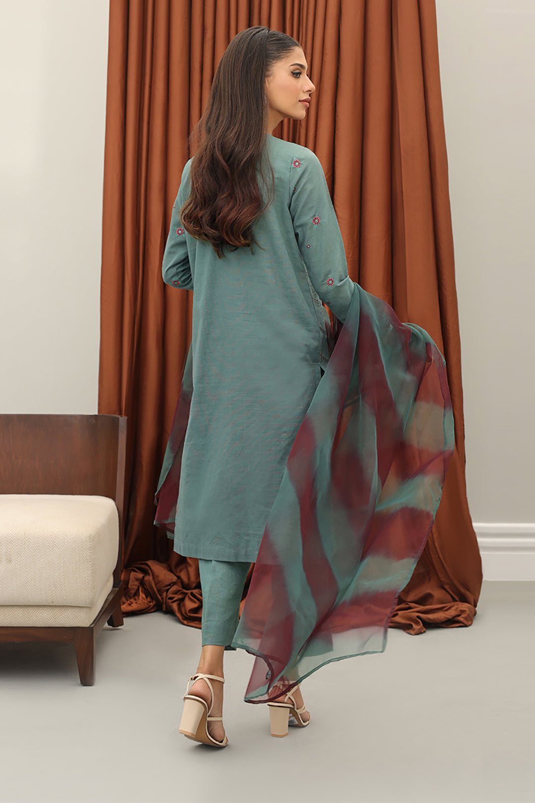 Embroidered Kurta Dupatta Trouser - 3287