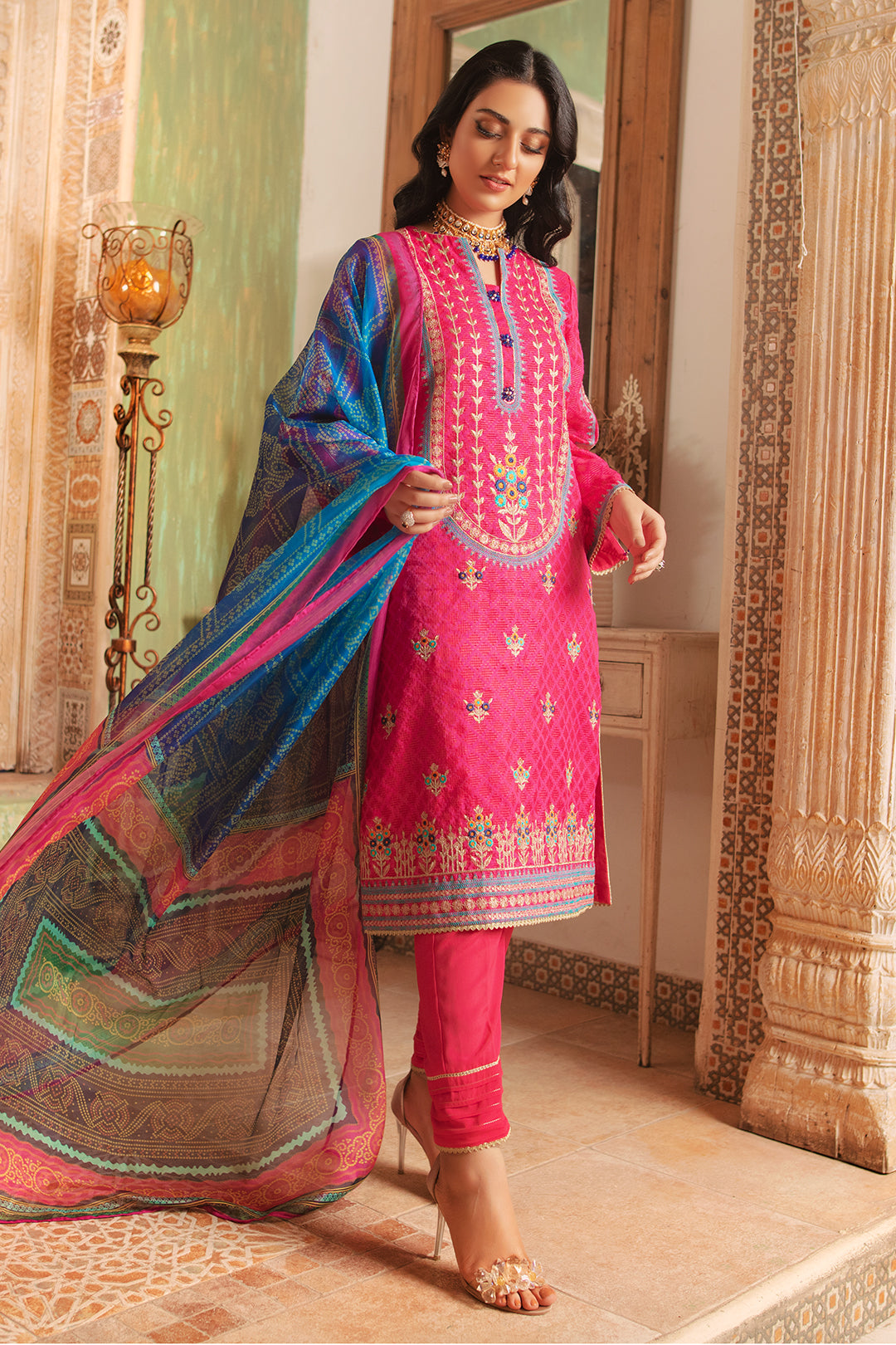 Embroidered Shirt Shalwar Dupatta - 0429