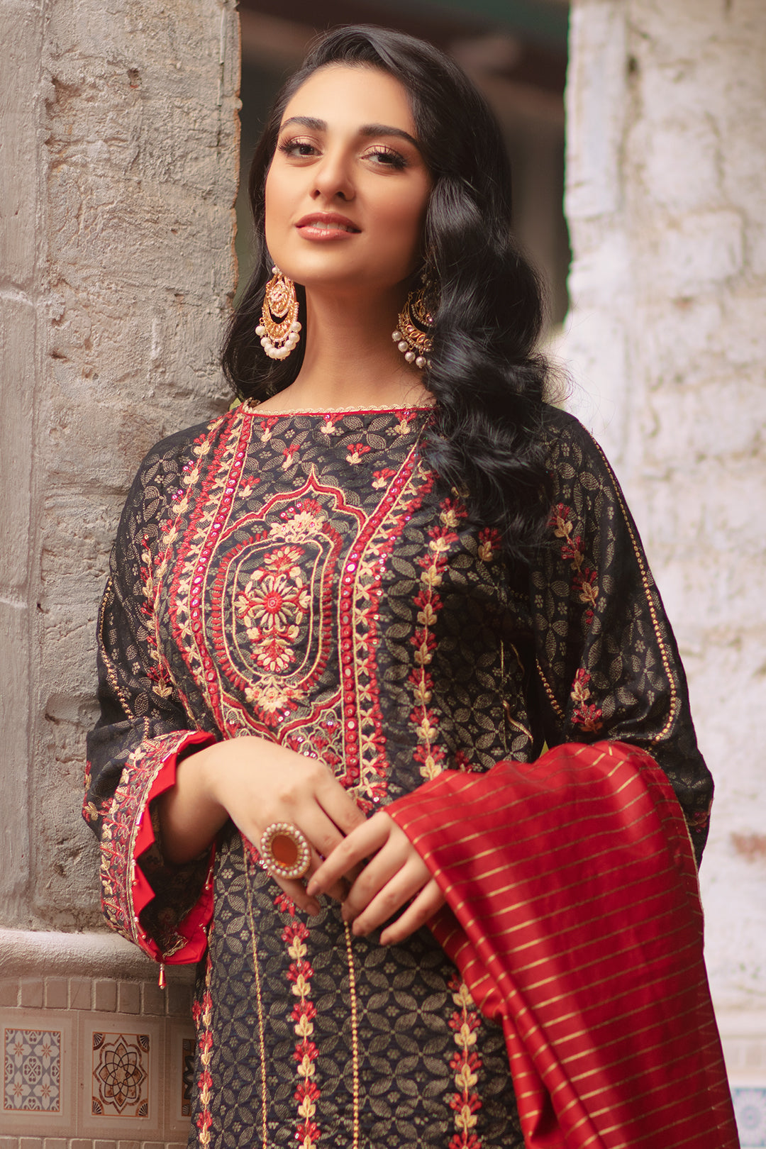 Embroidered Shirt Shalwar Dupatta - 0438