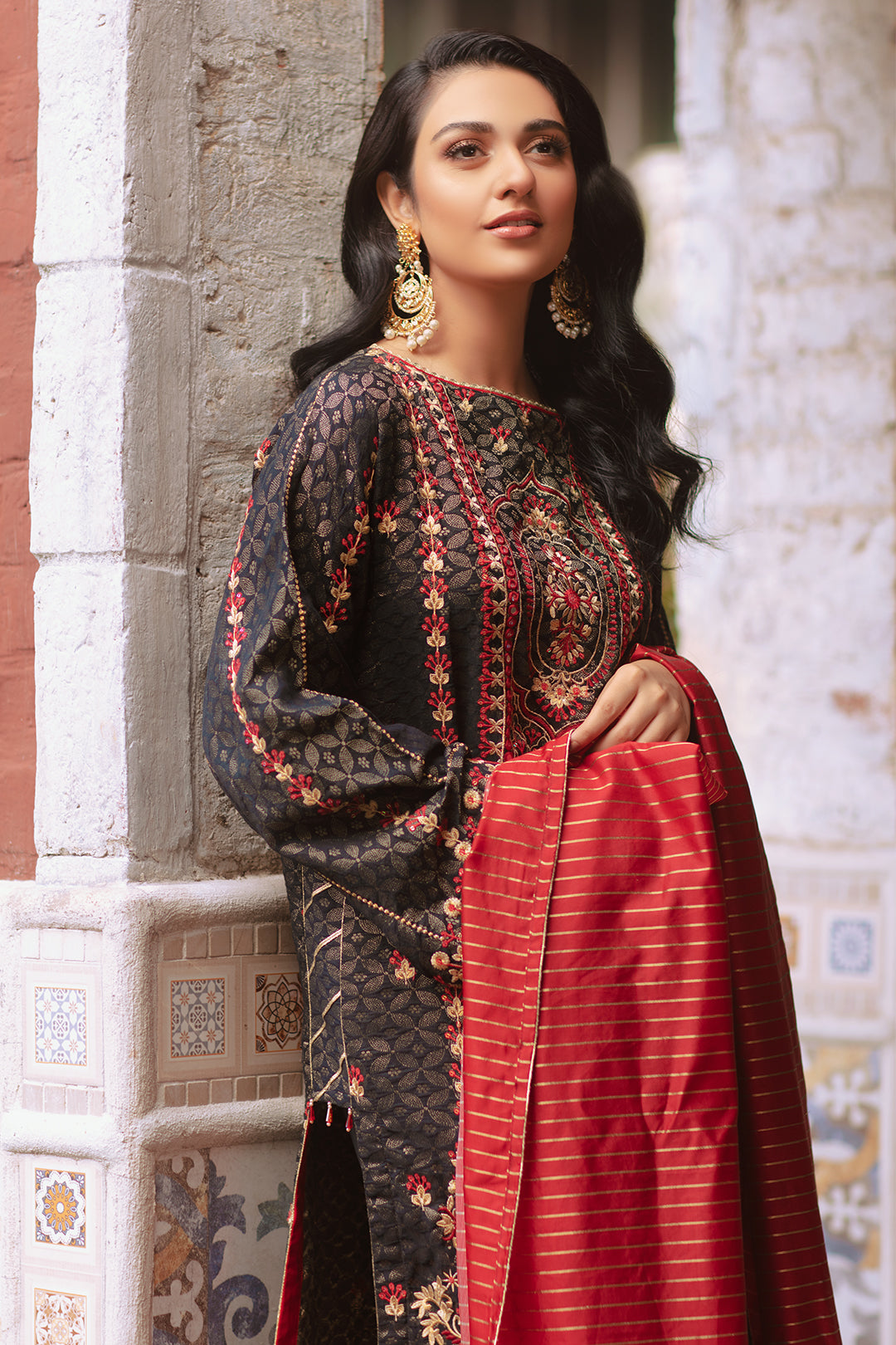 Embroidered Shirt Shalwar Dupatta - 0438