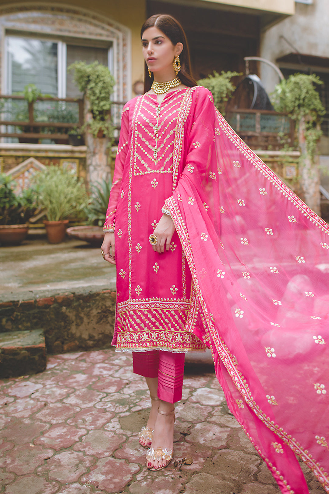Embroidered Shirt Shalwar Dupatta - 0446