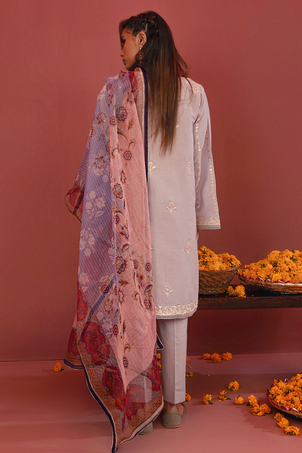 Embroidered Shirt Shalwar Dupatta - 2010