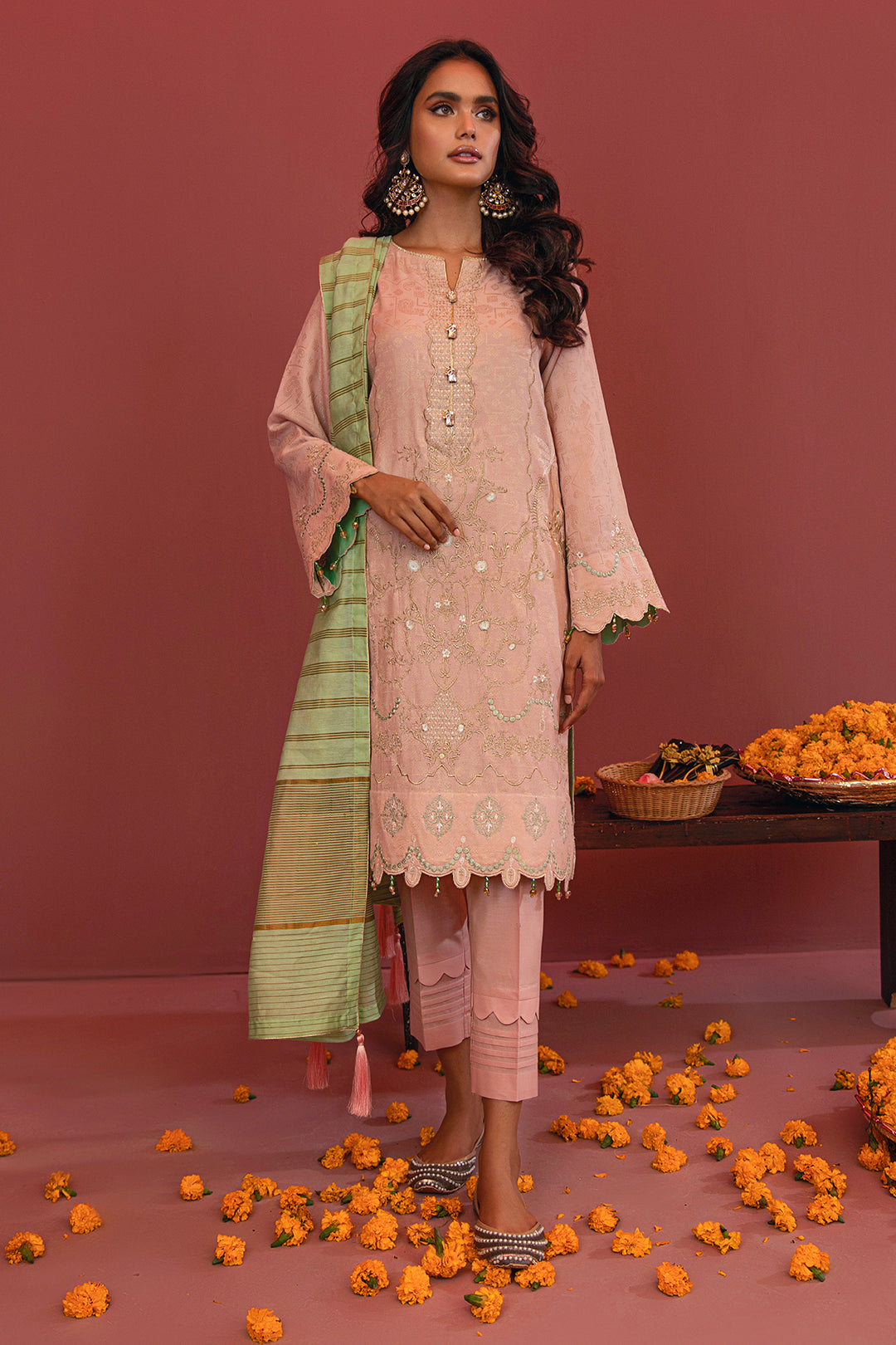 Embroidered Shirt Shalwar Dupatta - 2043