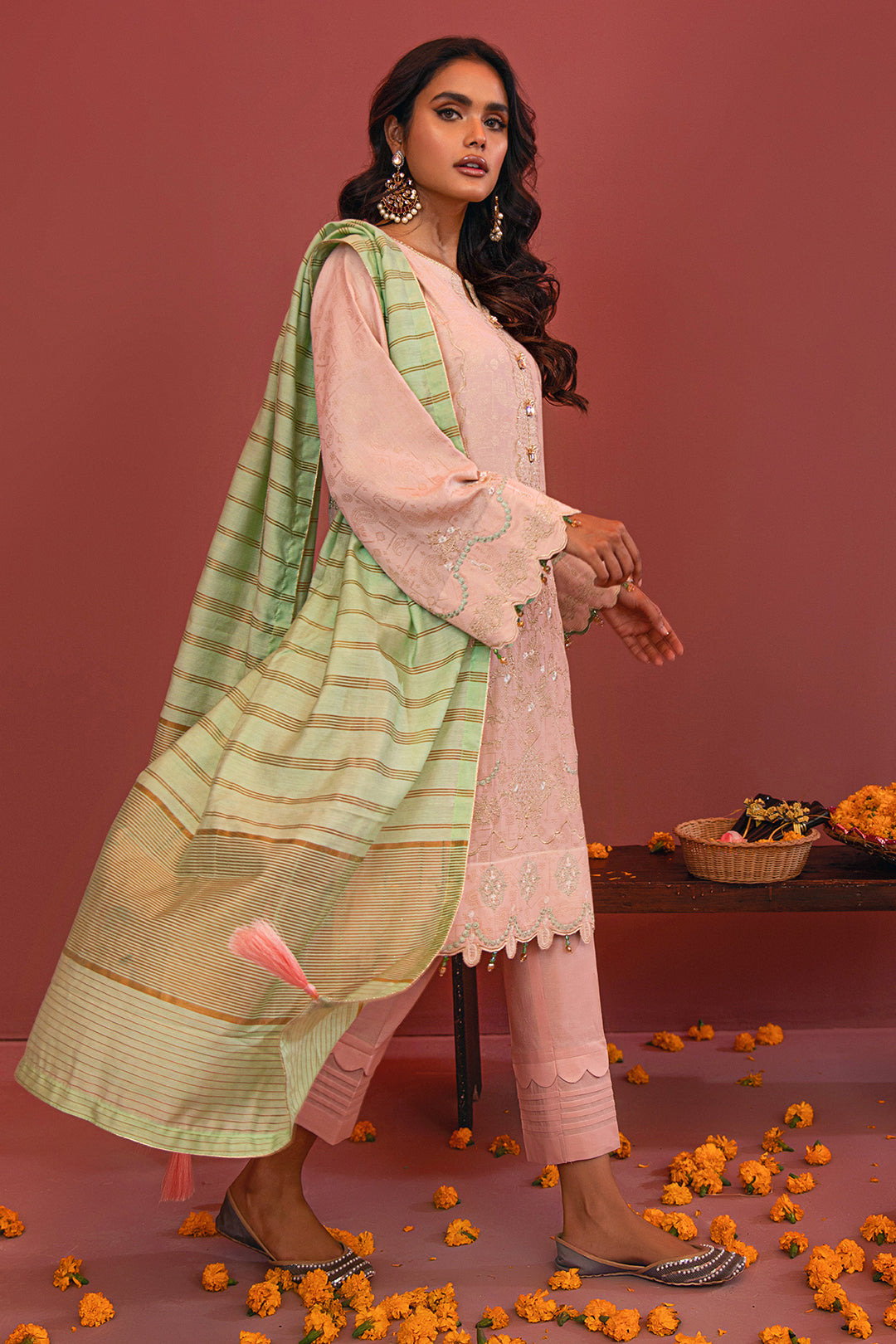 Embroidered Shirt Shalwar Dupatta - 2043