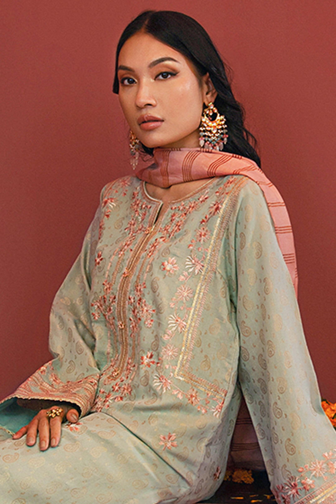 Embroidered Shirt Shalwar Dupatta - 2044