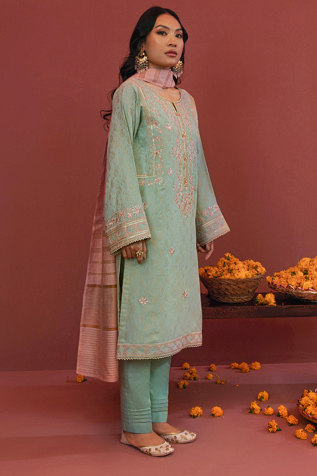 Embroidered Shirt Shalwar Dupatta - 2044