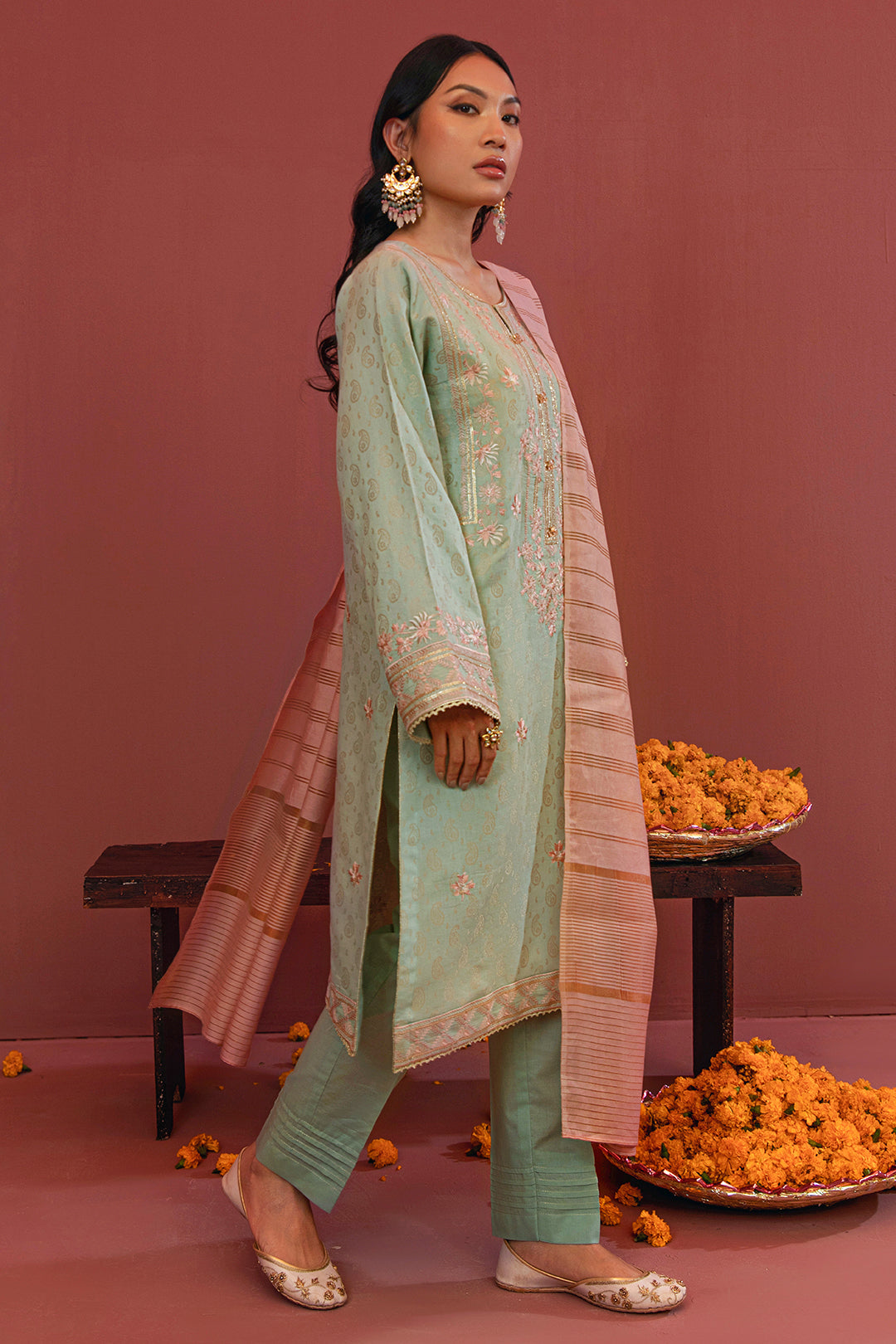 Embroidered Shirt Shalwar Dupatta - 2044