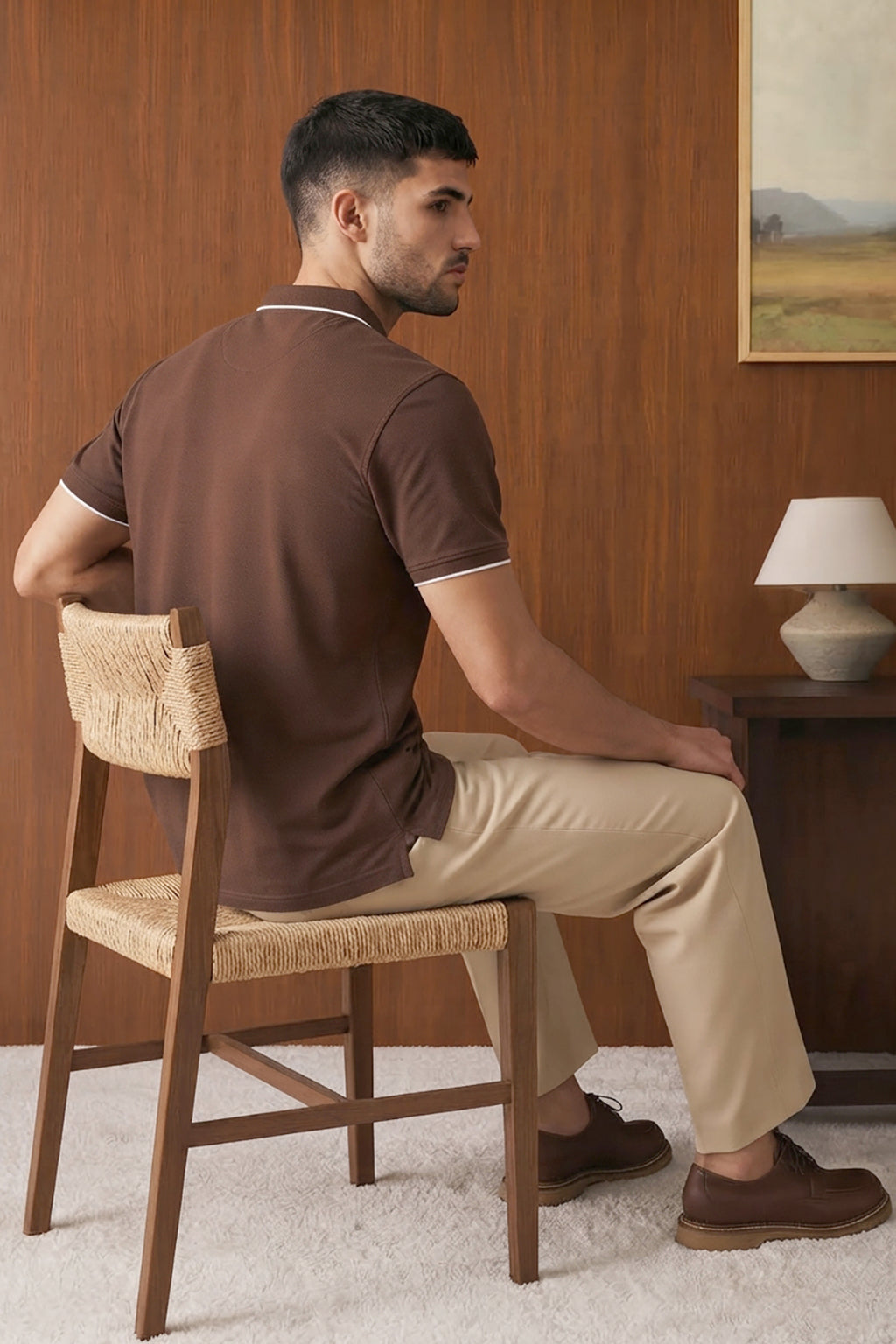 Contrast Placket Polo - 6001