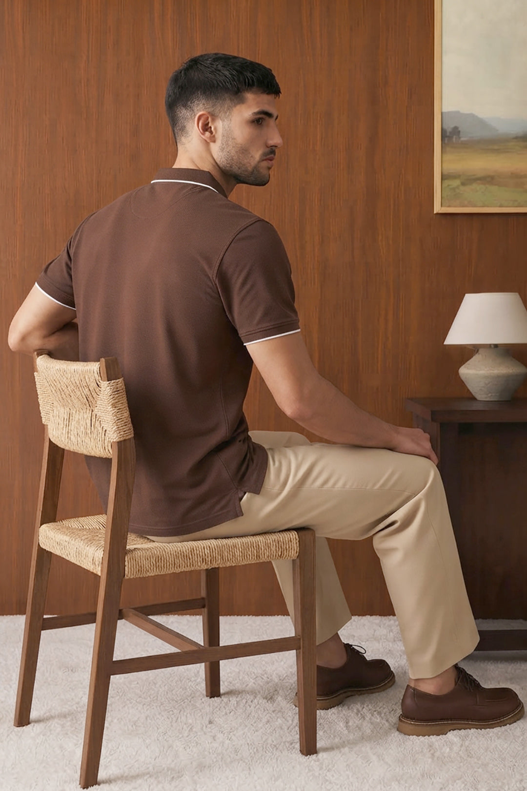Contrast Placket Polo - 6001