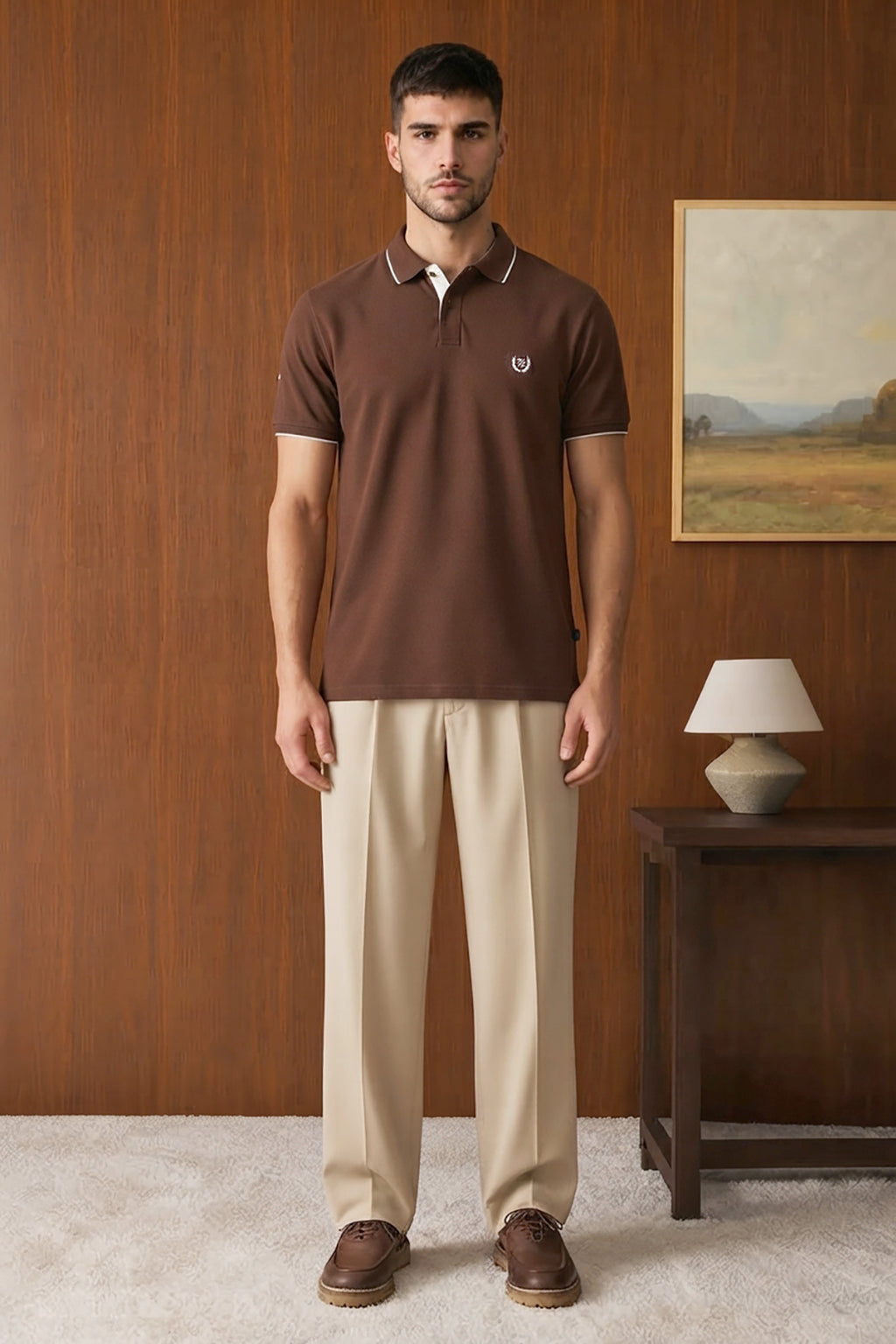 Contrast Placket Polo - 6001