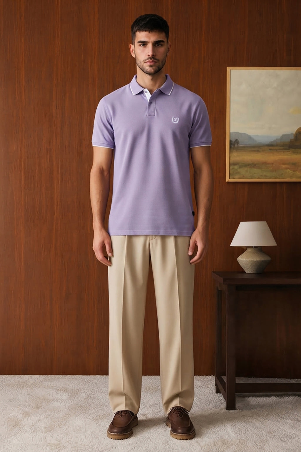Contrast Placket Polo - 6001
