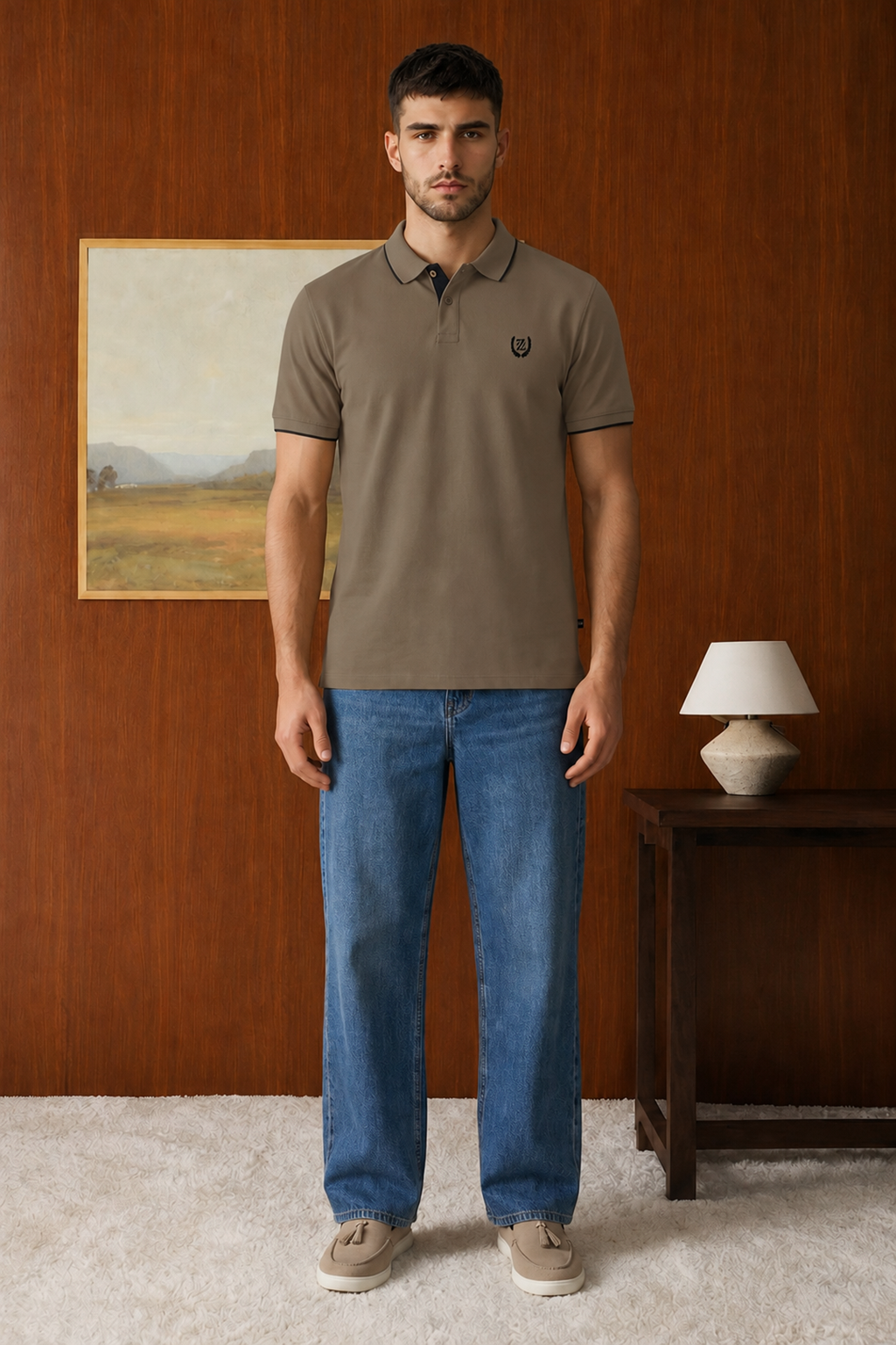 Contrast Placket Polo - 6001