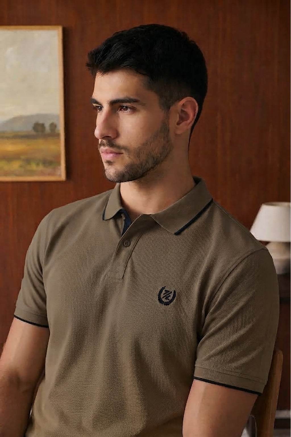 Contrast Placket Polo - 6001