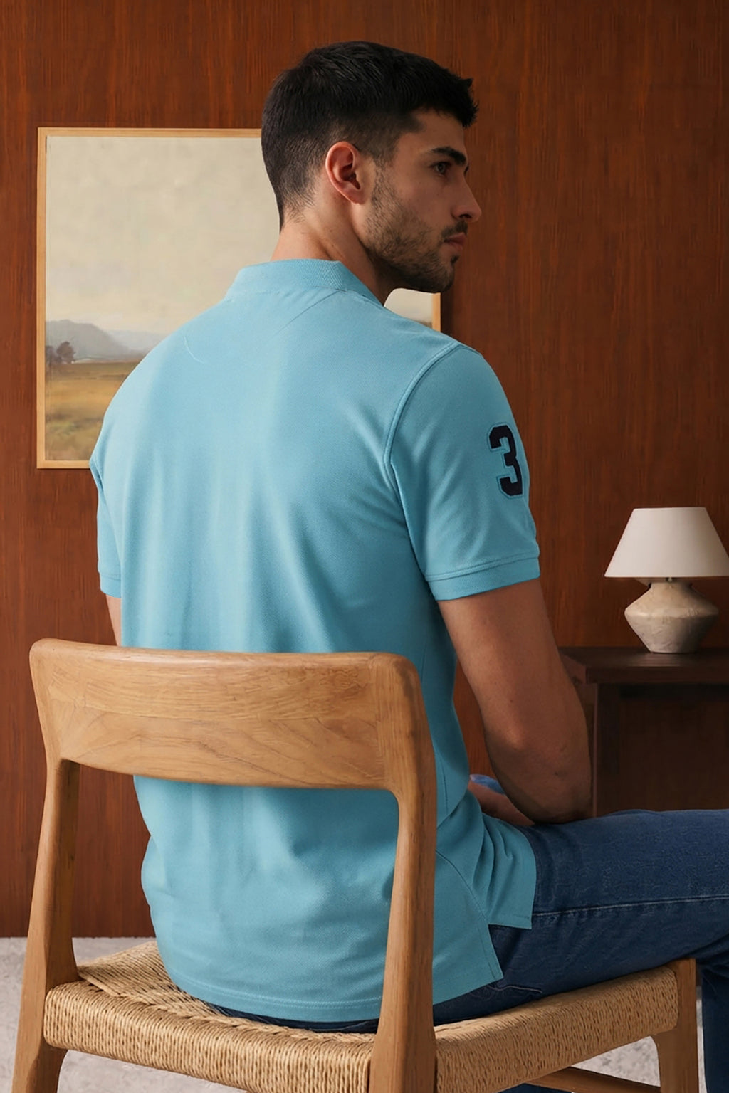 Contrast Placket Polo - 6001