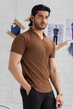 Textured Johnny Collar Polo - 5005