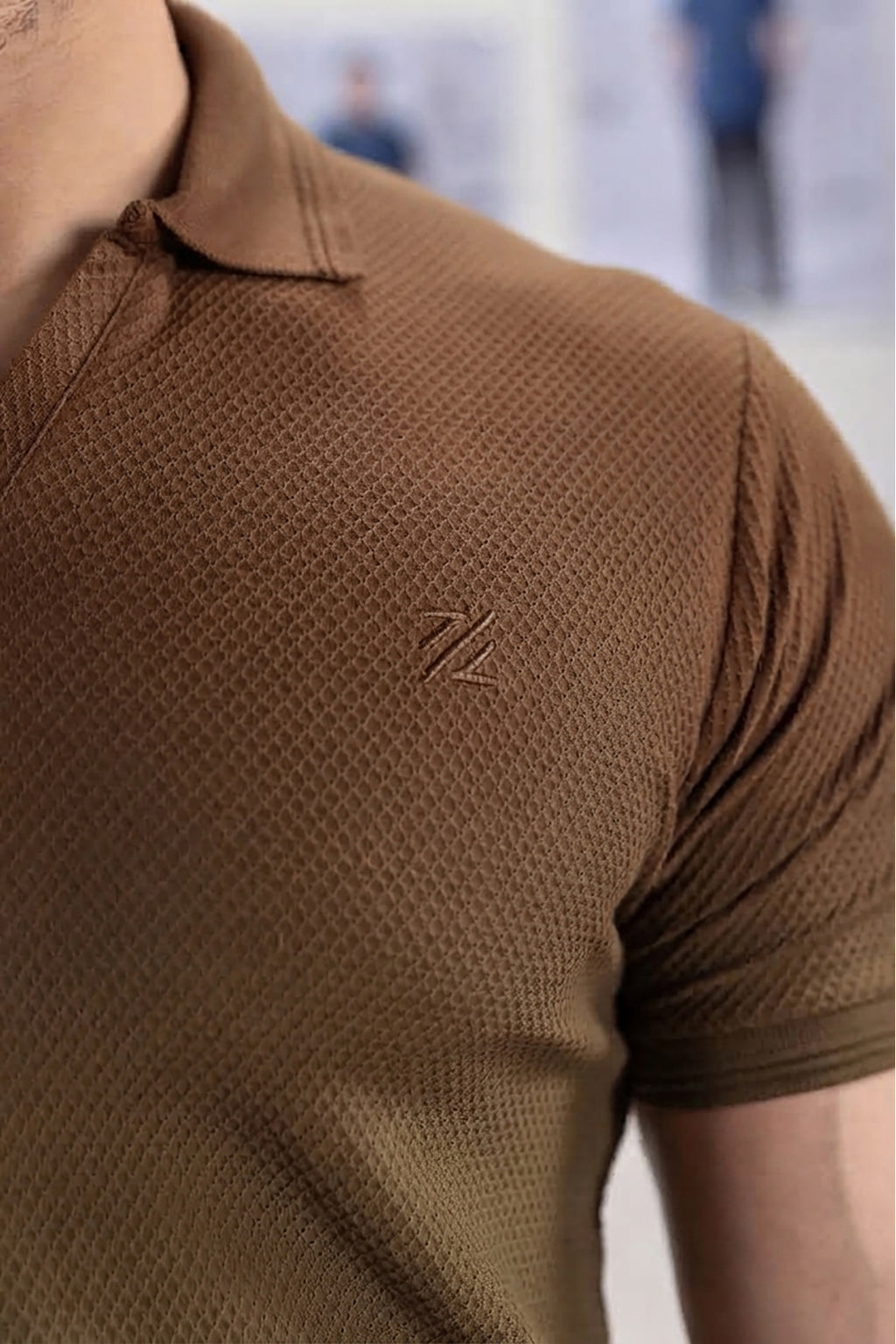 Textured Johnny Collar Polo - 5005