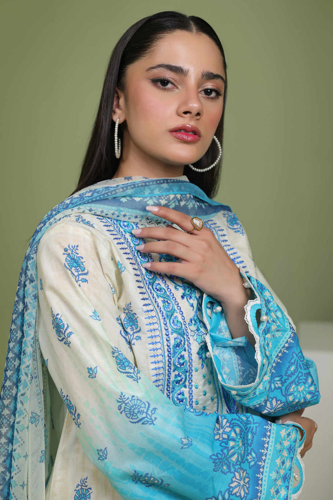 Embroidered Shirt Dupatta - 1694