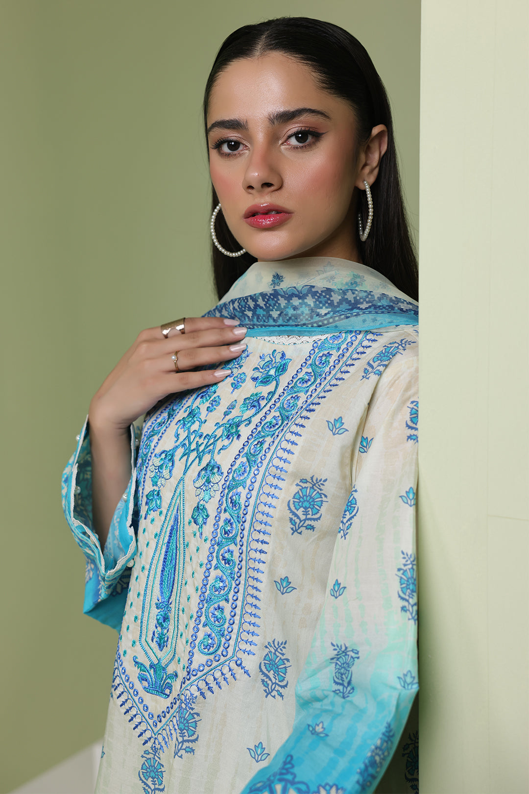 Embroidered Shirt Dupatta - 1694