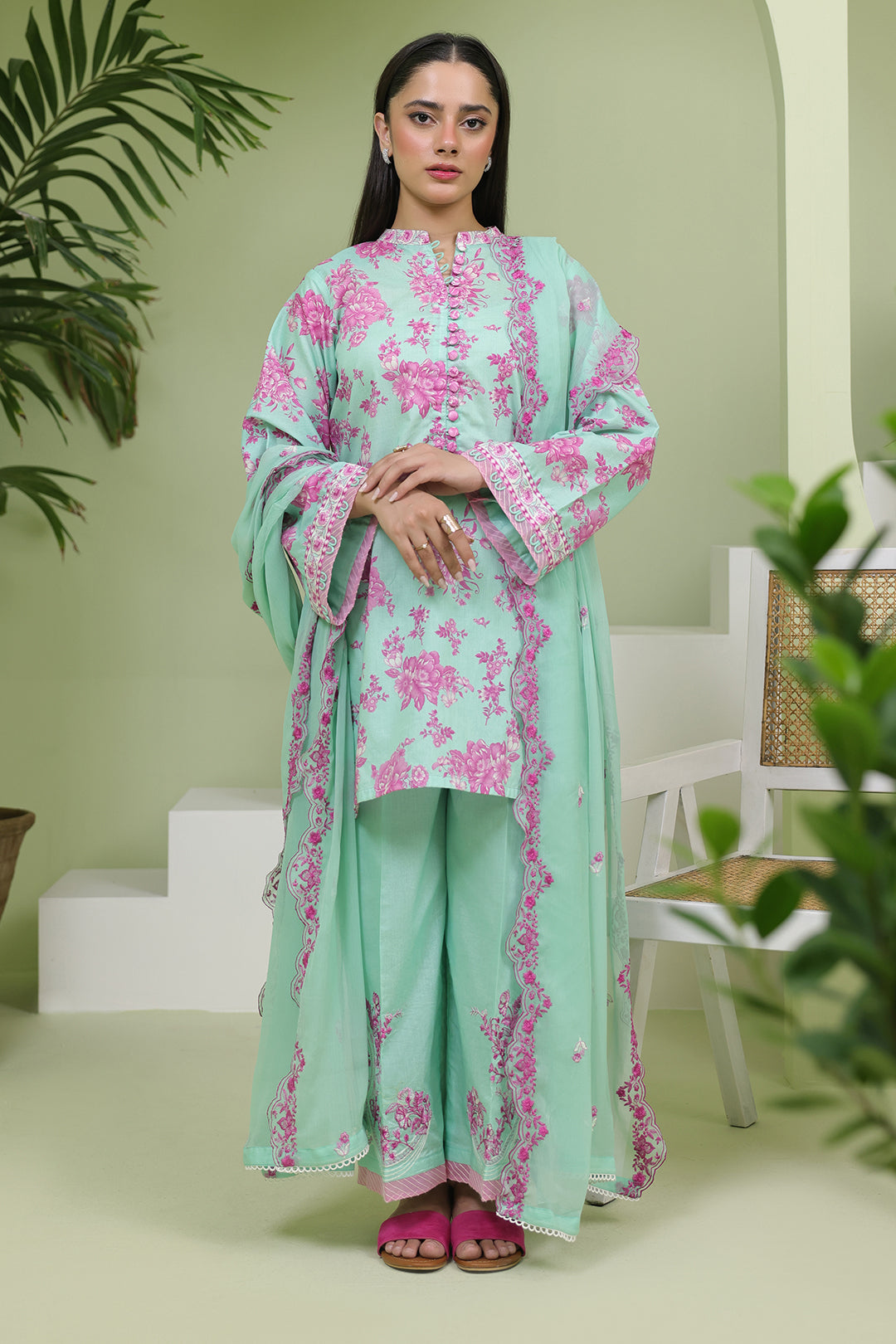 Embroidered Shirt Shalwar Dupatta - 1368