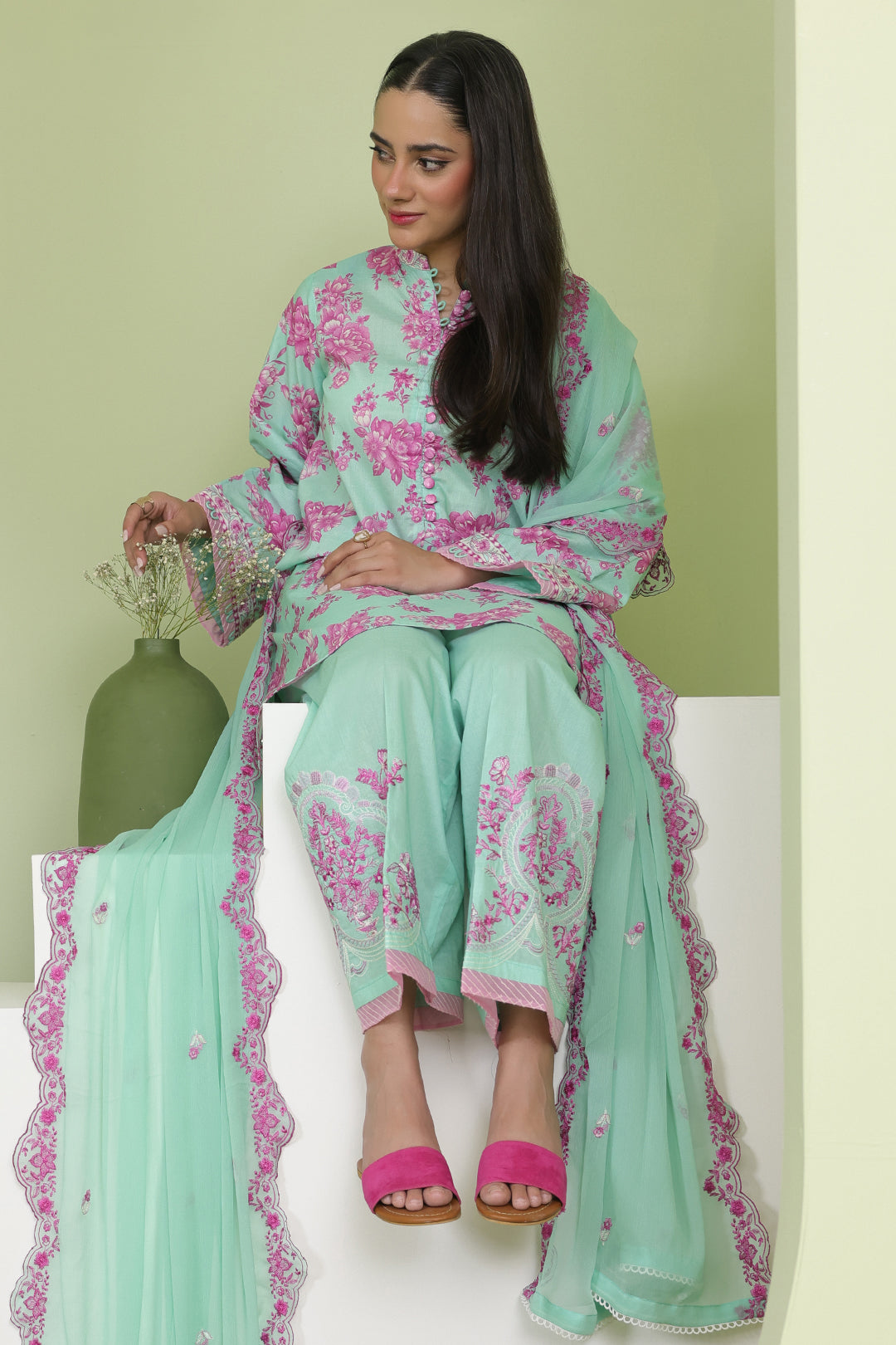 Embroidered Shirt Shalwar Dupatta - 1368