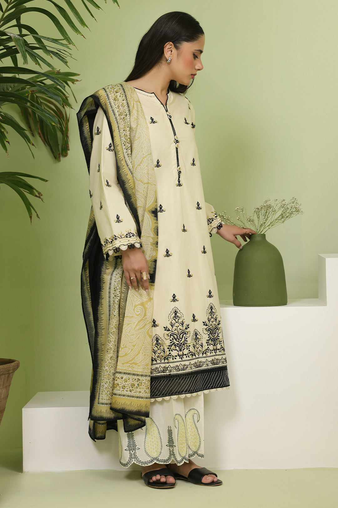 Embroidered Shirt Shalwar Dupatta - 1369