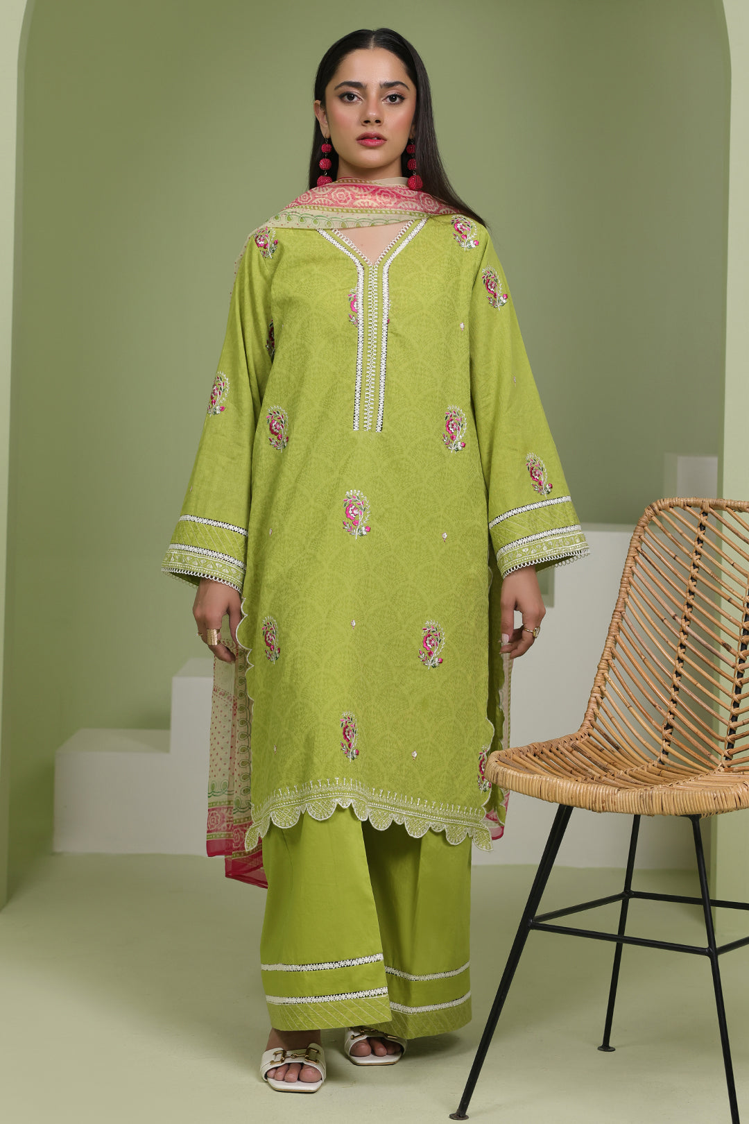 Embroidered Shirt Shalwar Dupatta - 1462