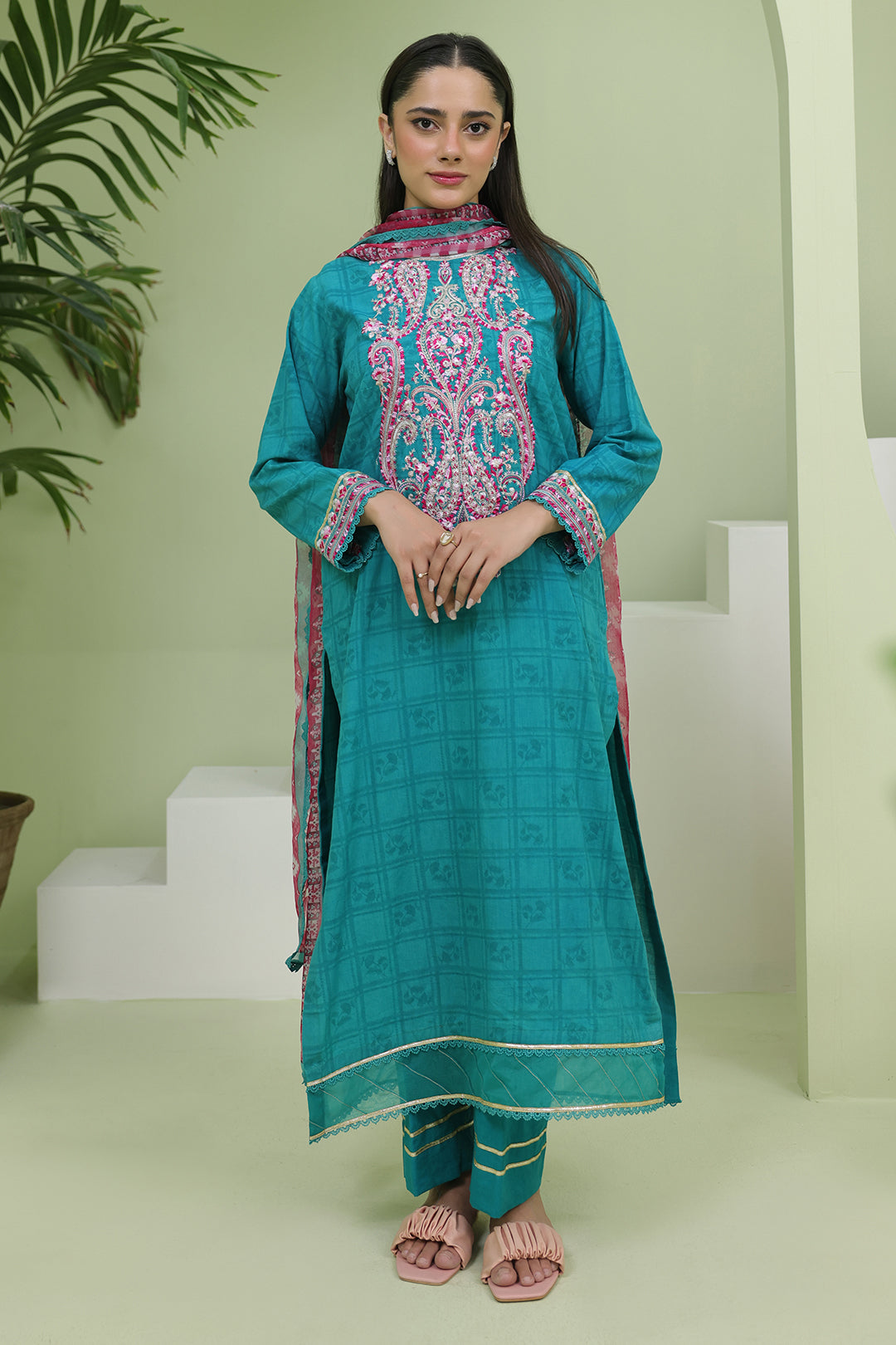 Embroidered Shirt Shalwar Dupatta - 1464