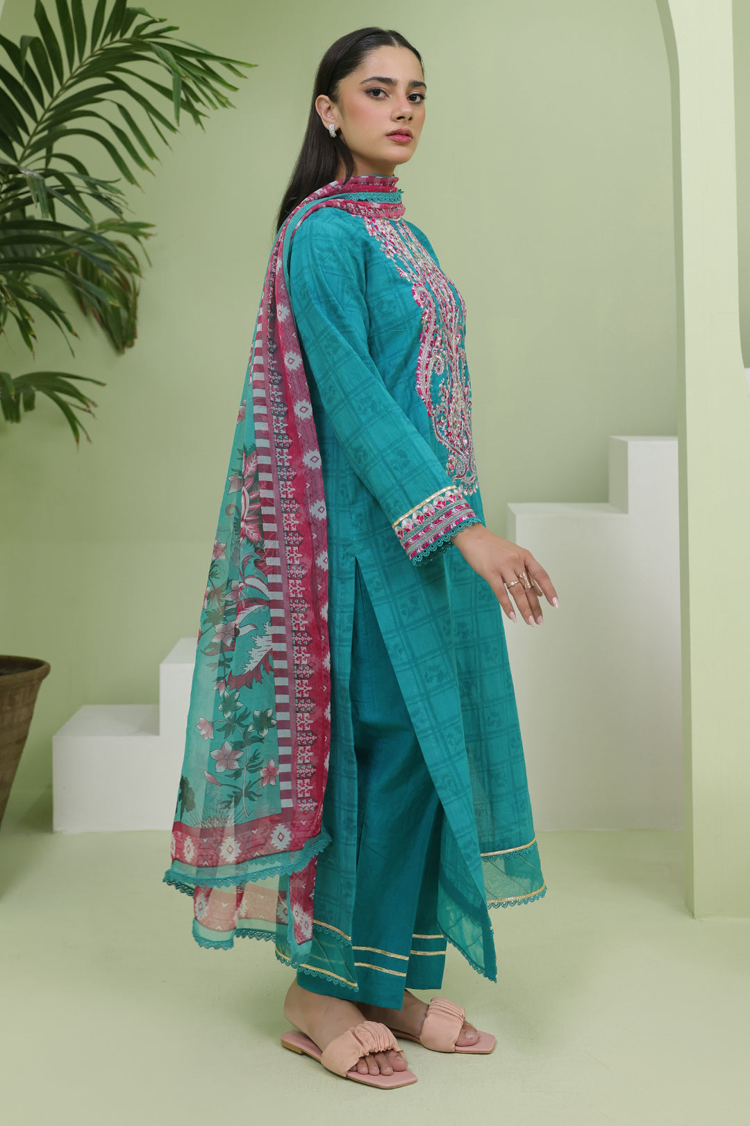 Embroidered Shirt Shalwar Dupatta - 1464