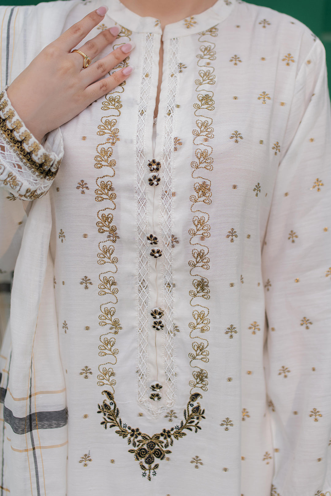 Embroidered Kurta Dupatta - 1978