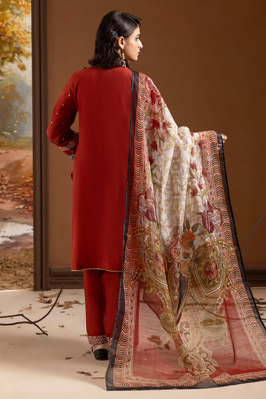 Embroidered Kurta Dupatta Trouser - 2136