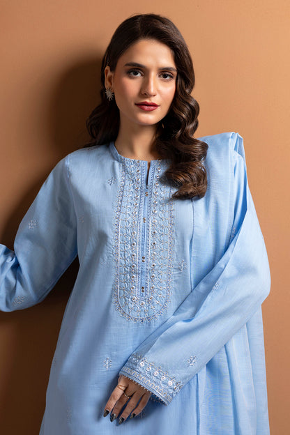 Embroidered Kurta Dupatta Trouser - 1491