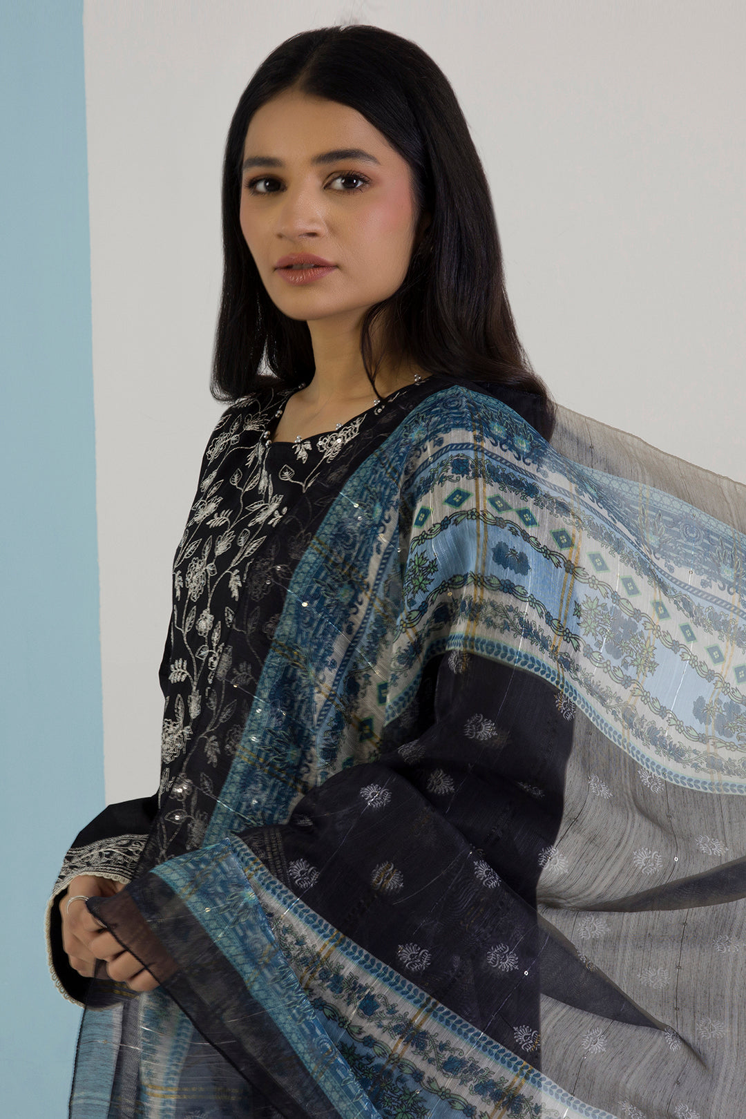 Embroidered Kurta Dupatta Trouser - 1784