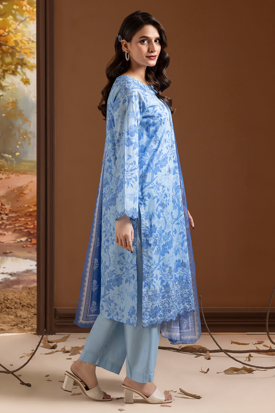 Embroidered Kurta Dupatta Trouser - 1785