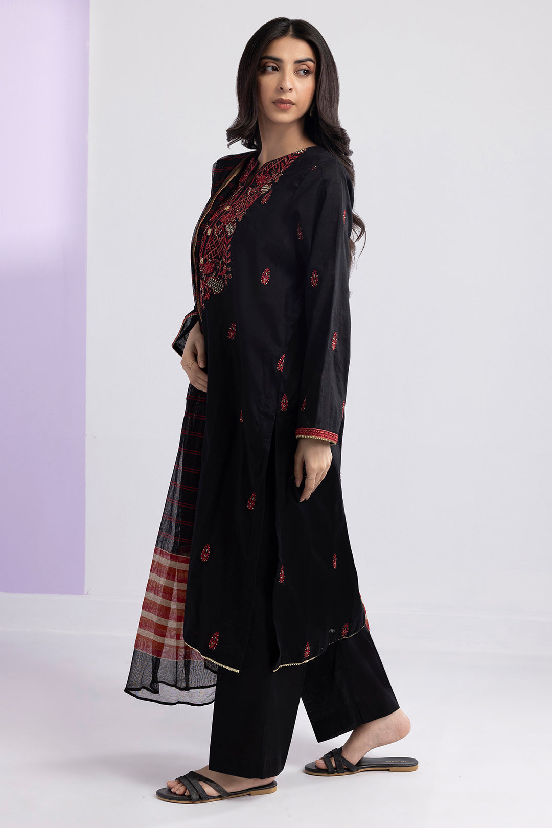 Embroidered Kurta Dupatta Trouser - 1869