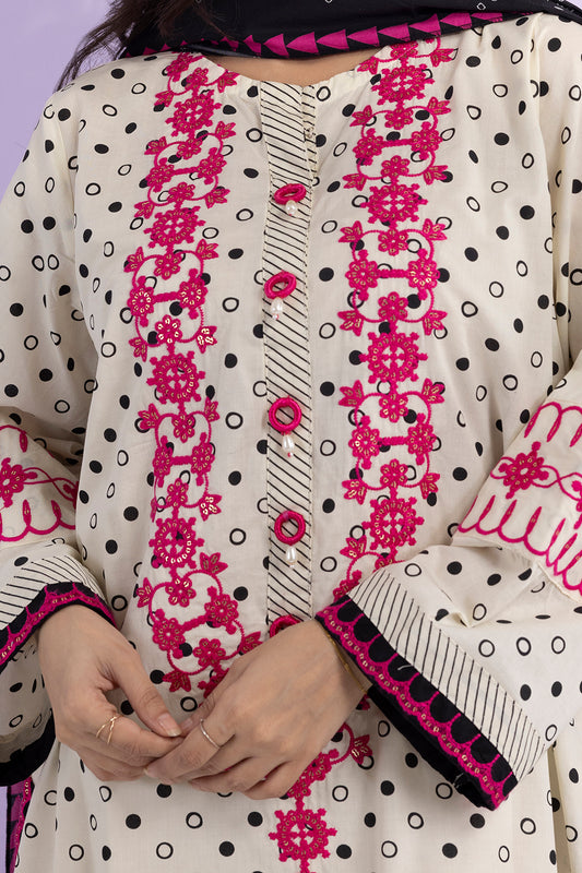 Embroidered Kurta Dupatta Trouser - 2532