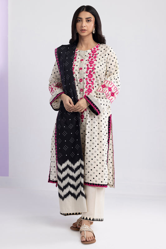 Embroidered Kurta Dupatta Trouser - 2532