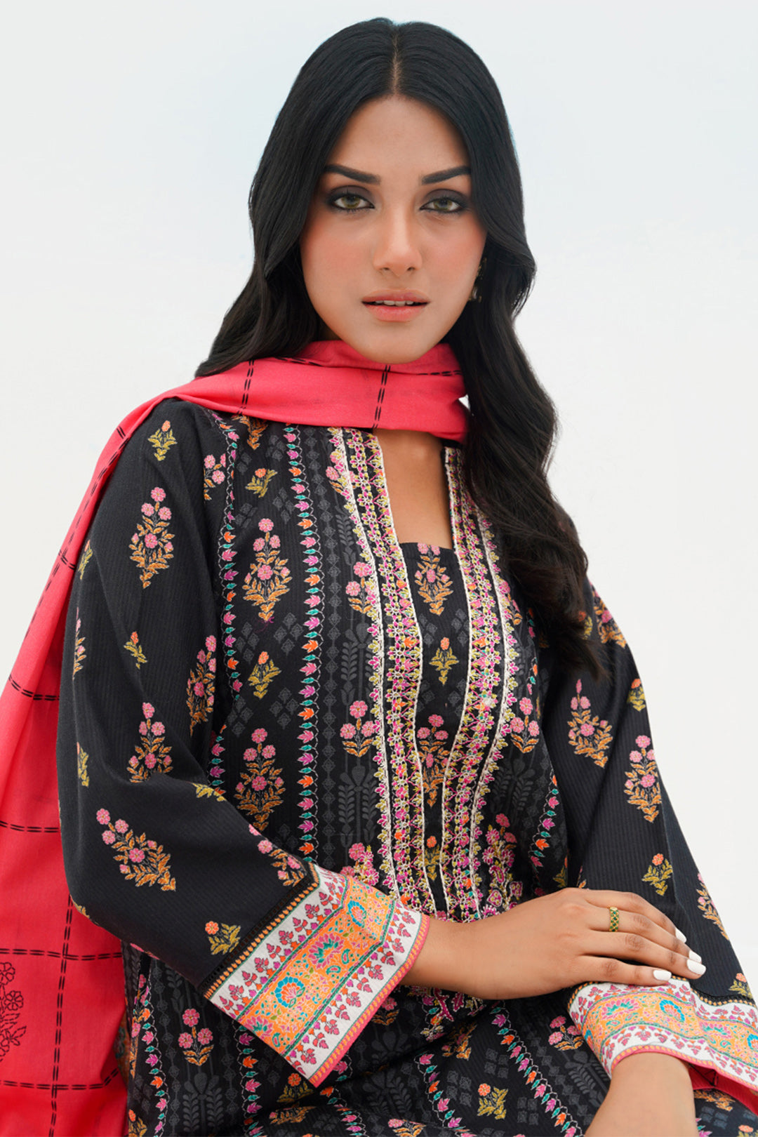 Embroidered Kurta Dupatta - 1365