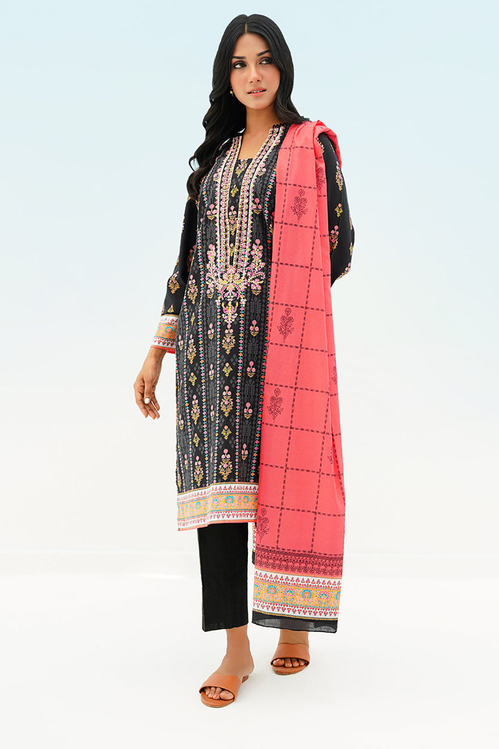 Embroidered Kurta Dupatta - 1365