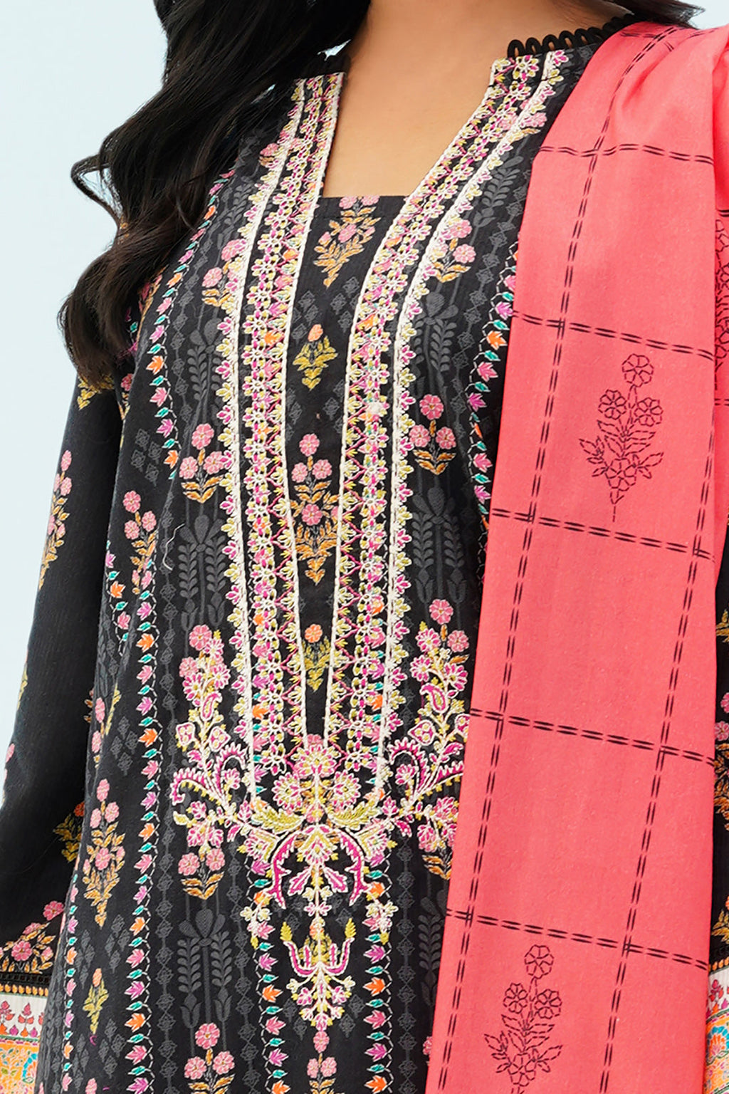 Embroidered Kurta Dupatta - 1365