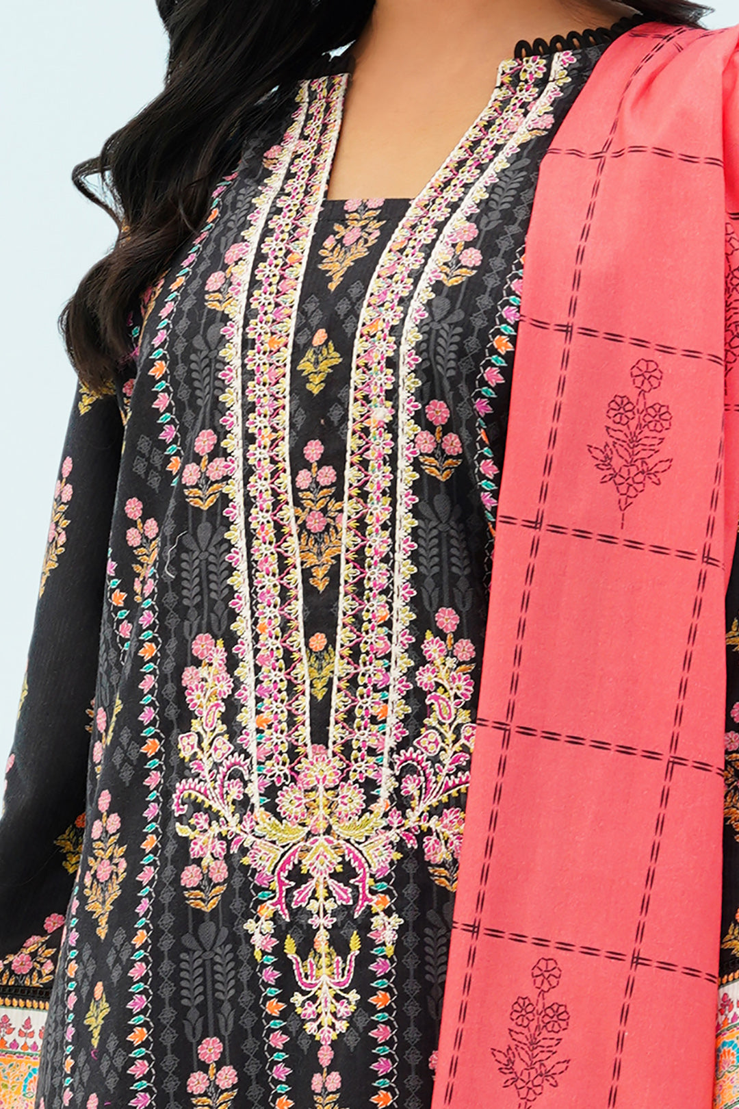 Embroidered Kurta Dupatta - 1365