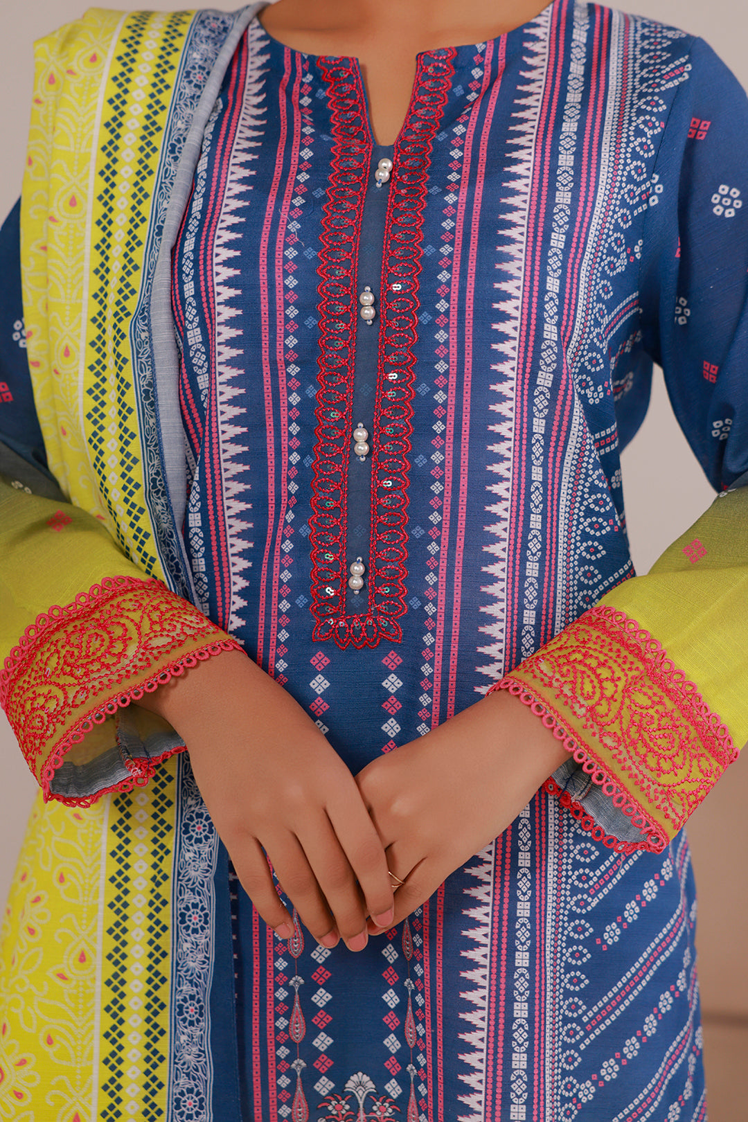 Embroidered Kurta Dupatta - 2936