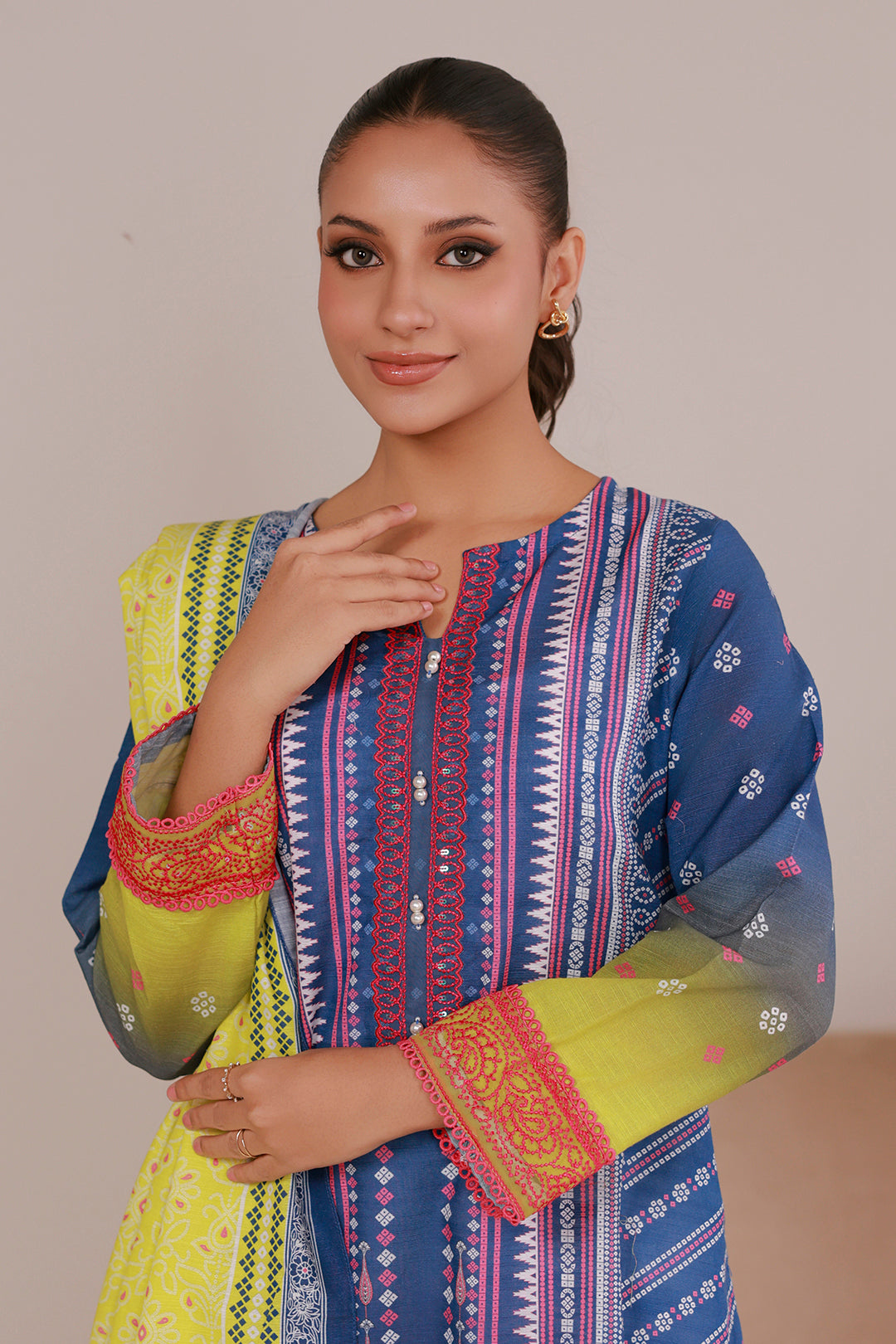 Embroidered Kurta Dupatta - 2936