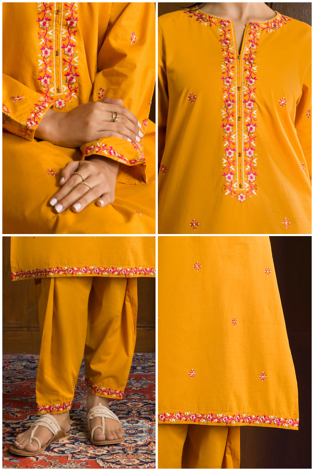 Embroidered Kurta Trouser - 3037
