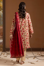 Embroidered Kurta Shawl Trouser - 2710