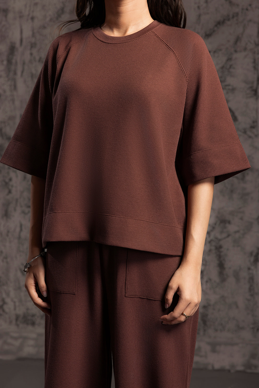 Waffle Knit Co-Ord Set Shirt - 5001