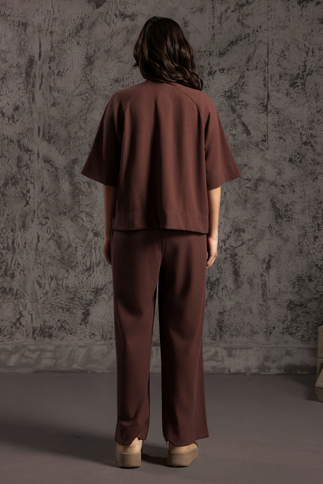 Waffle Knit Co-Ord Set Shirt - 5001