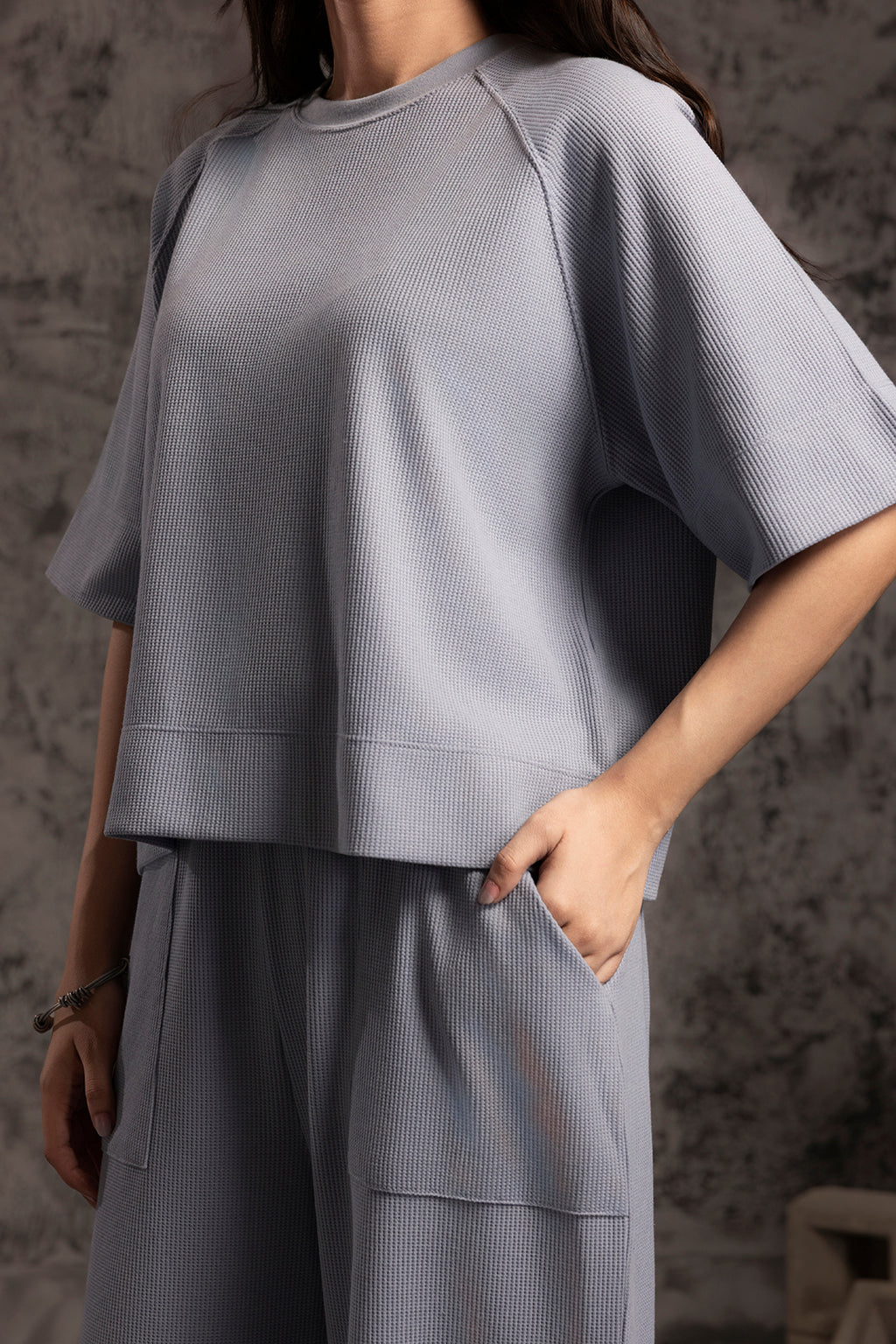 Waffle Knit Co-Ord Set Shirt - 5002