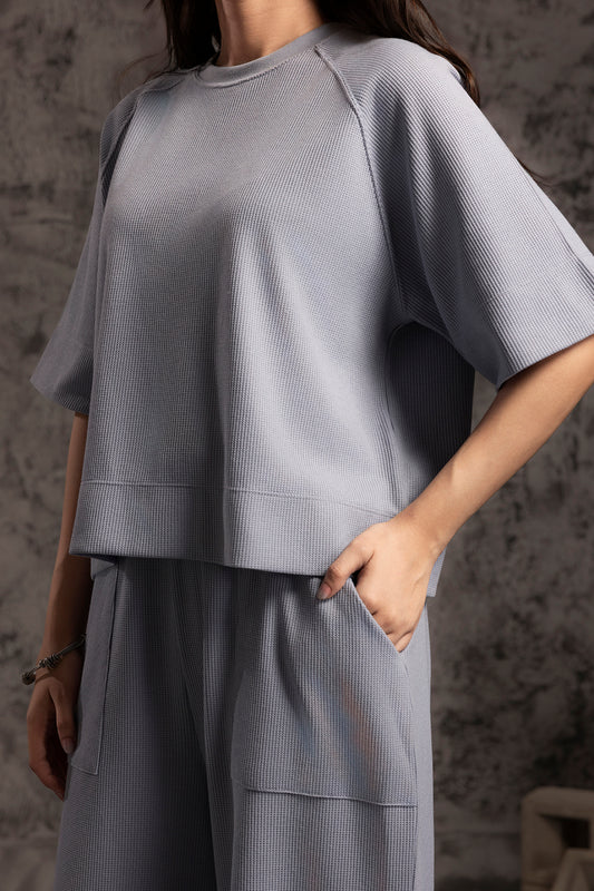 Waffle Knit Co-Ord Set Shirt - 5002