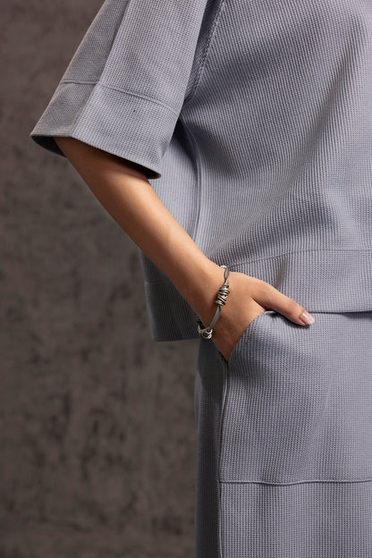 Waffle Knit Co-Ord Set Shirt - 5002